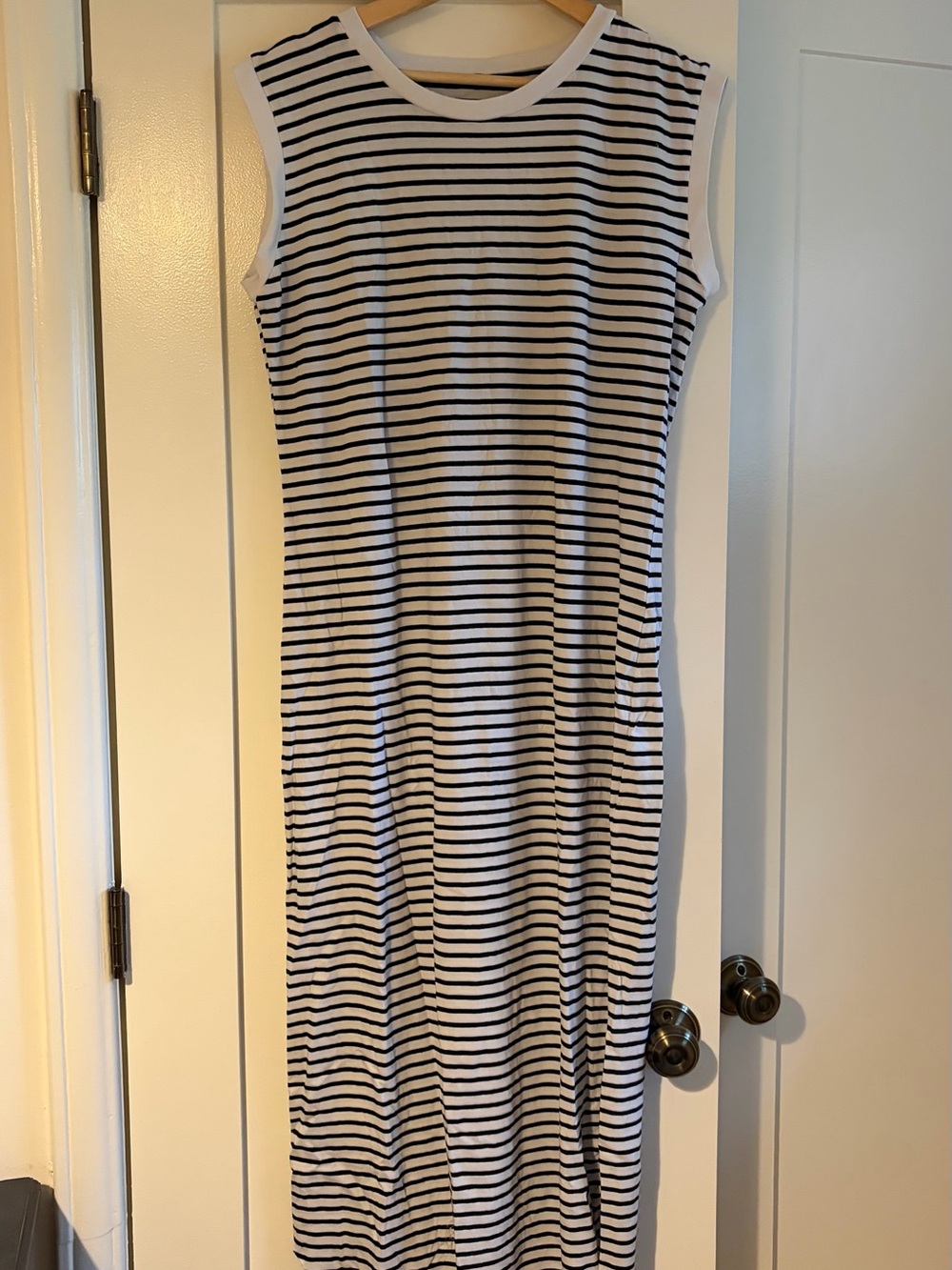 Frank and Eileen Black & White Striped Midi Dress